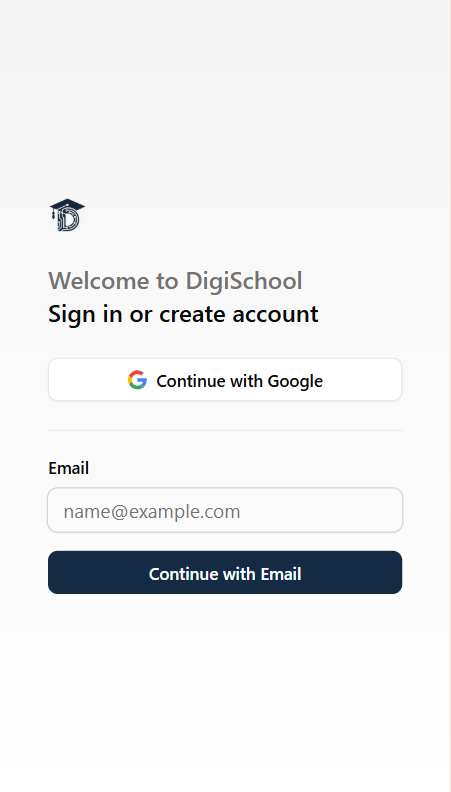 DigiSchool sign-in screen